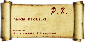 Panda Klotild névjegykártya